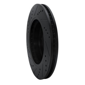 Ford Explorer Brake Rotor (1) - Front Right - R1 Concepts - Drilled & Slotted - Black - `02-`05